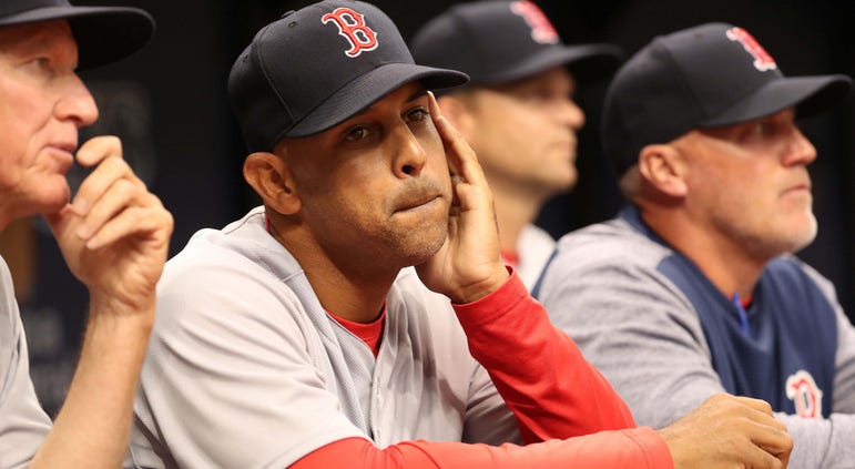 Red Sox manager Alex Cora can only watch the opener in Tampa slip away. Alex Cora